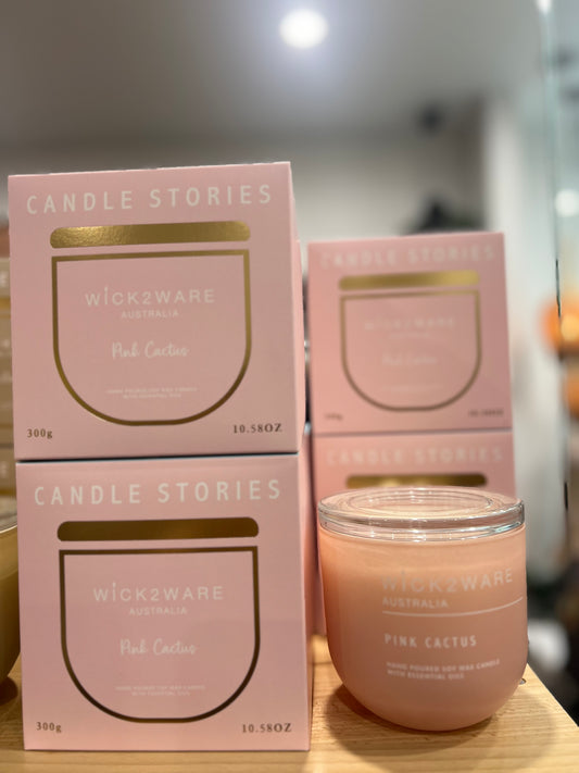 Pink Cactus Candle