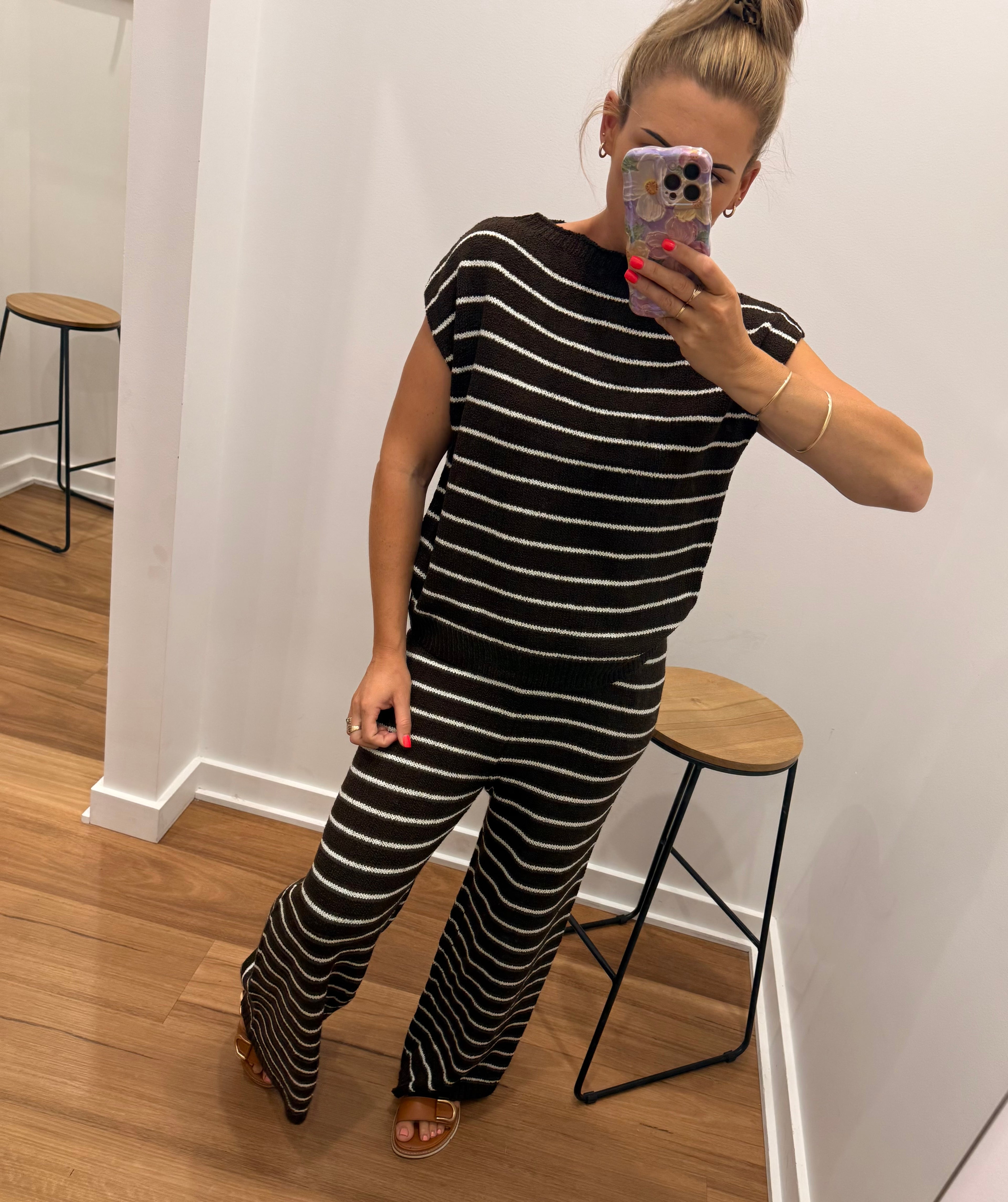 Xane Pant - Choc/white