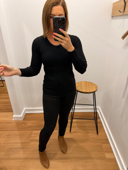 Basic Rib Knit - Black