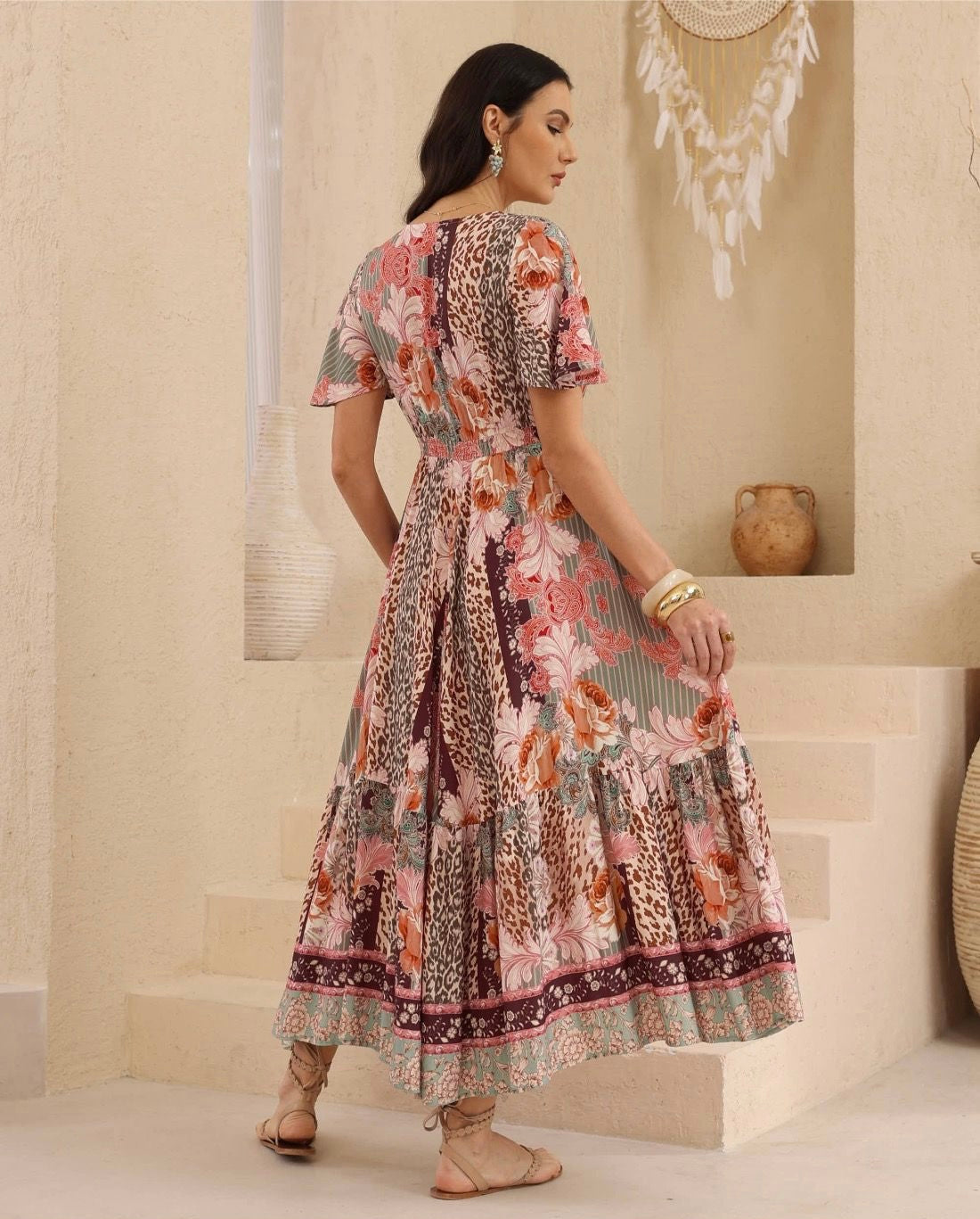 Guava Leopard Maxi Dress