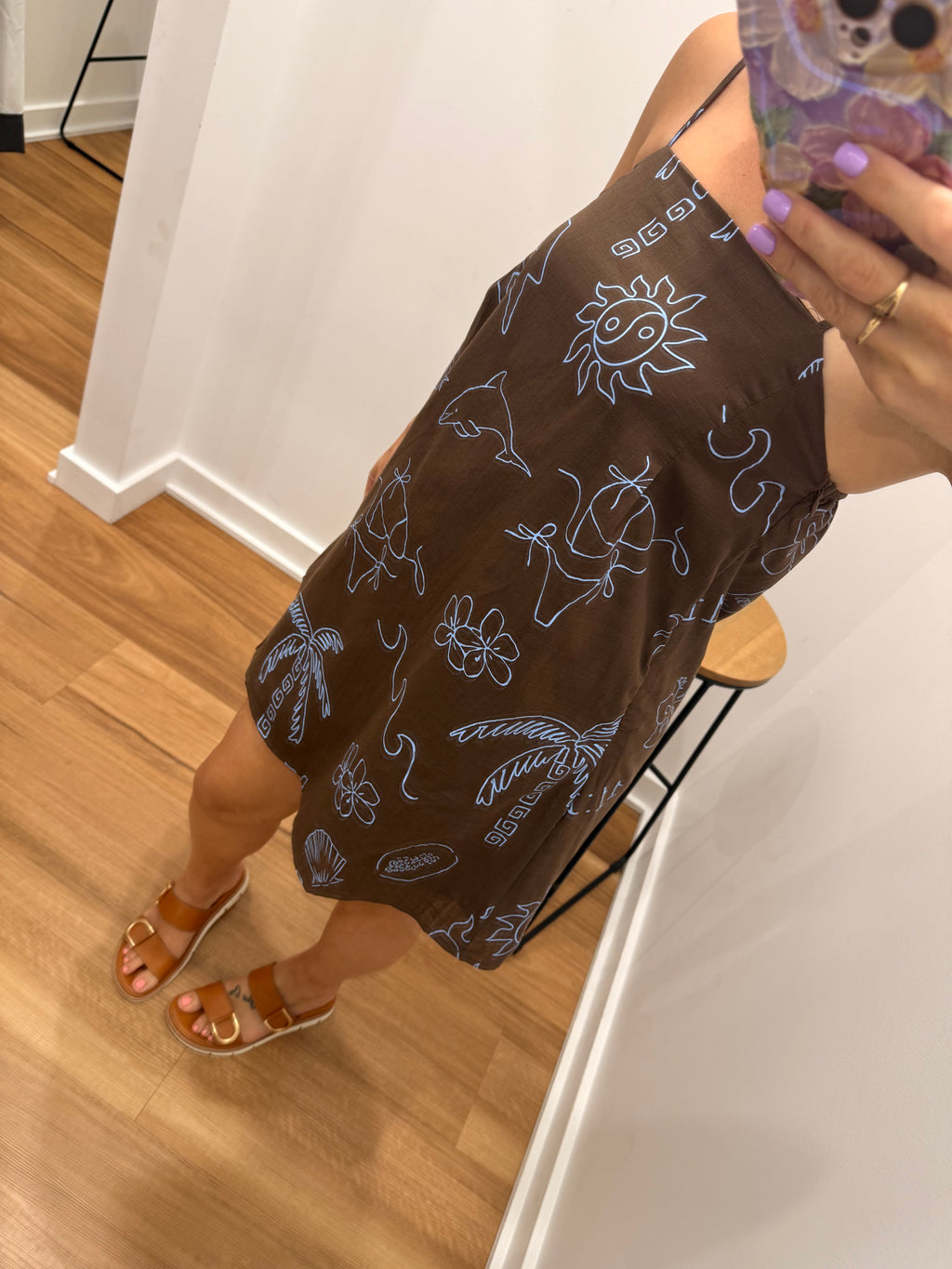 Lush Dress - Choc/Blue " By Frankie"