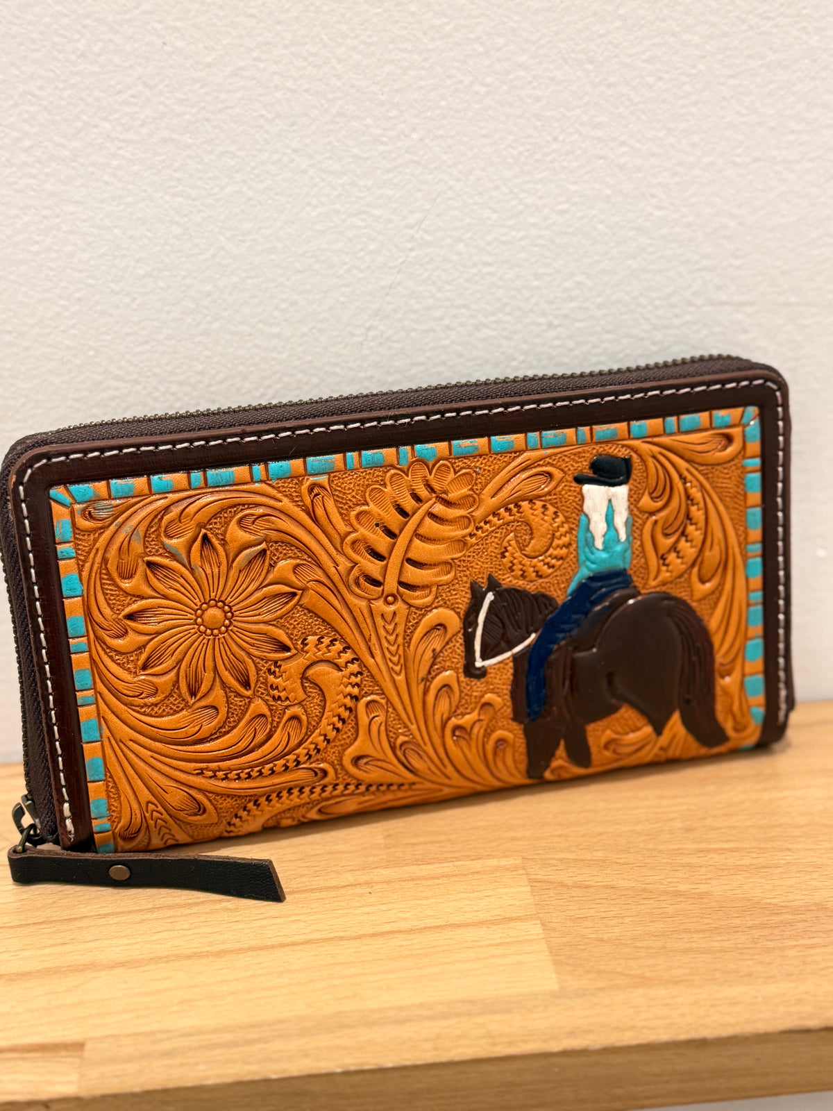Tooled/Painted  horse wallet