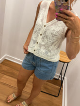 Load image into Gallery viewer, Elizah Crochet Vest - White
