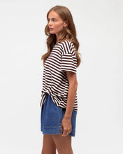 Load image into Gallery viewer, Easy Tuck Tee - Choc Stripe
