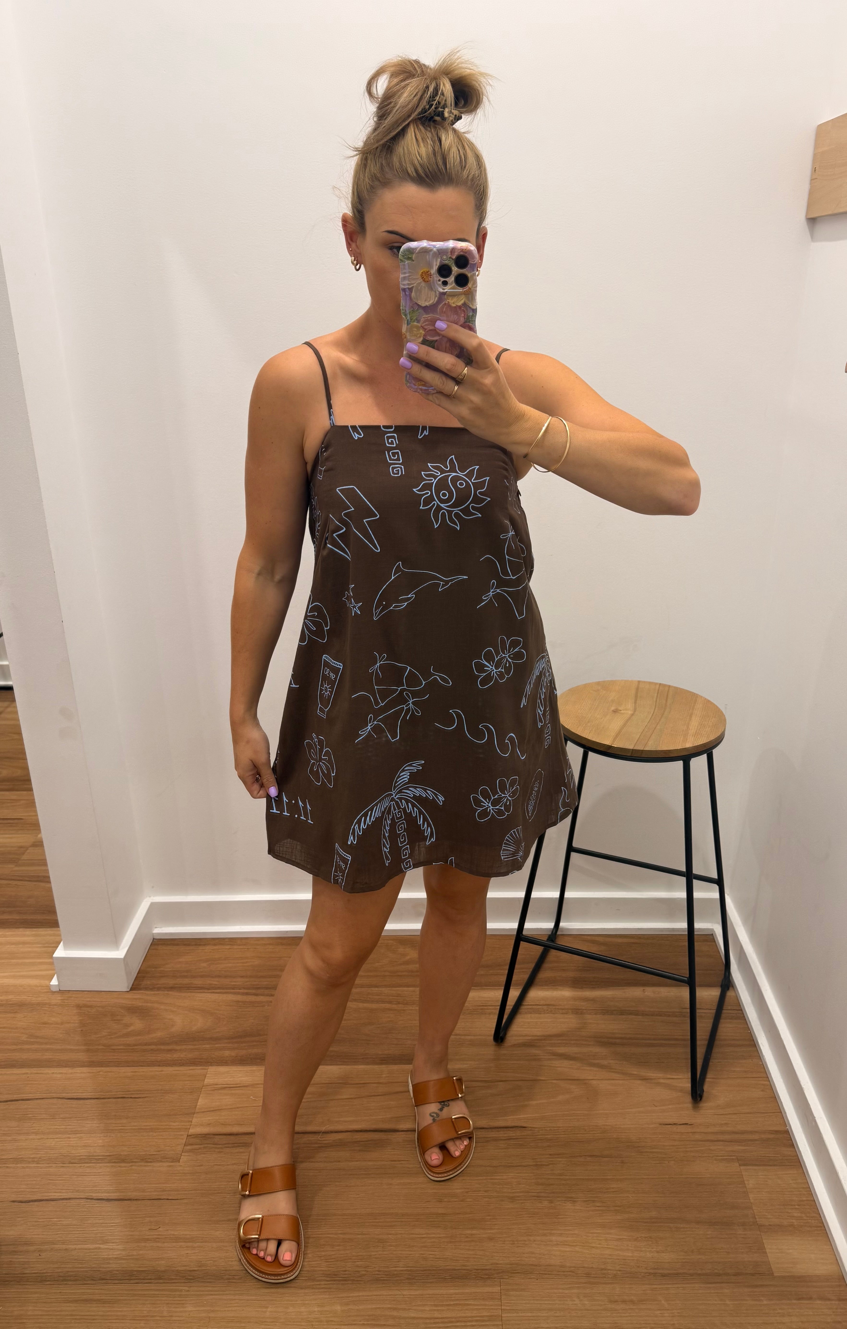 Lush Dress - Choc/Blue " By Frankie"