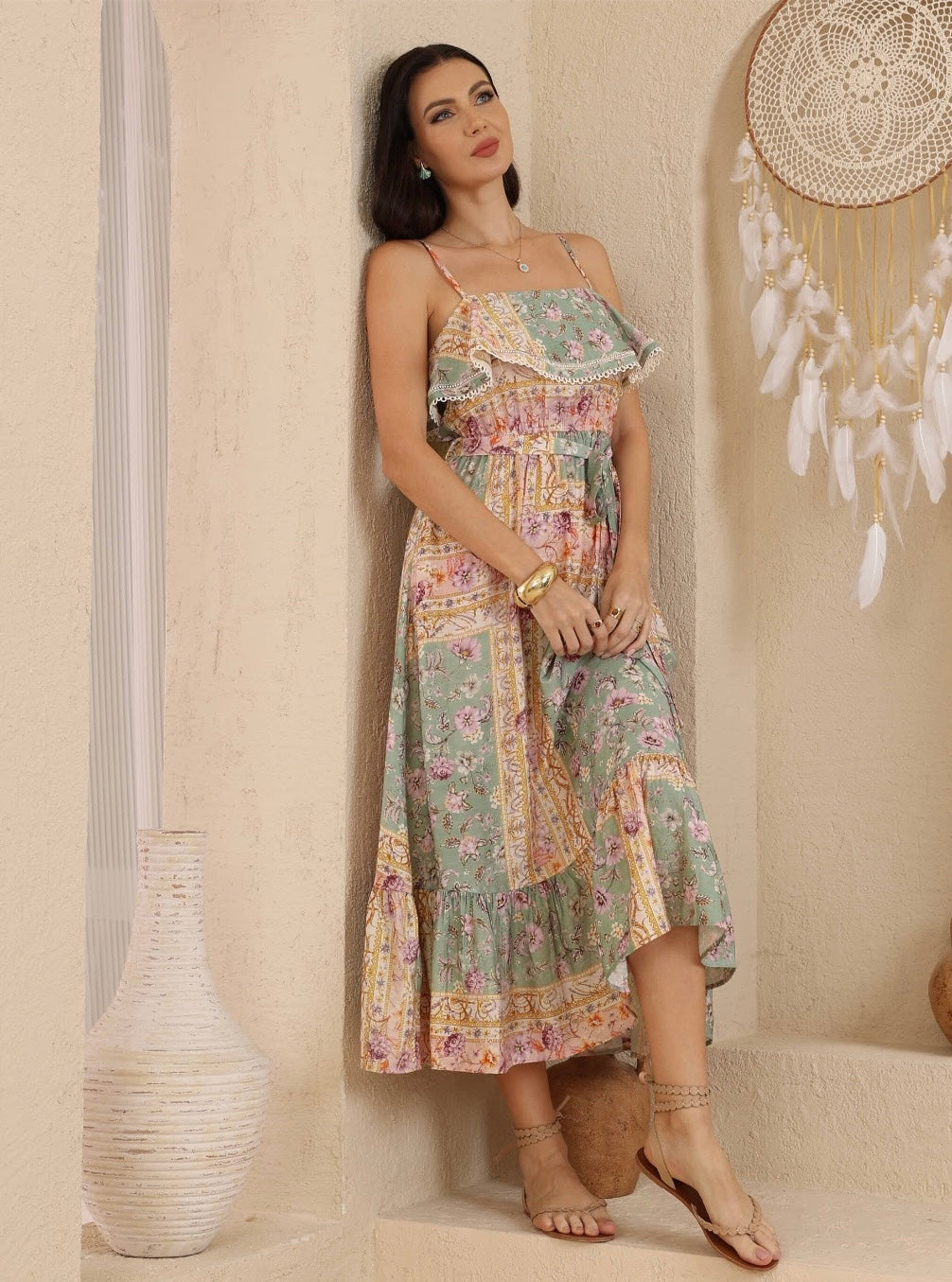 Mint Harvest Midi Dress