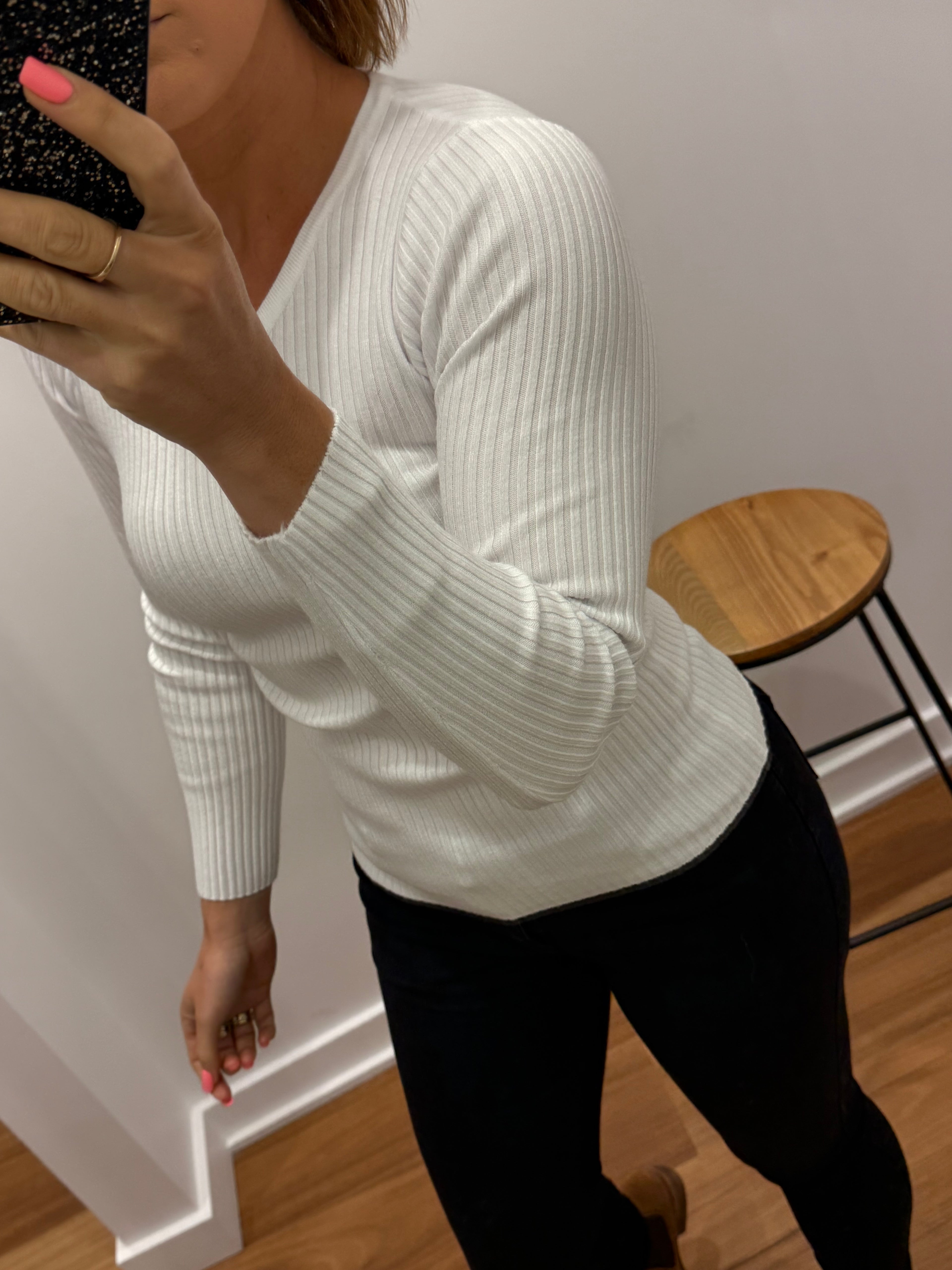 Basic Rib Knit - White