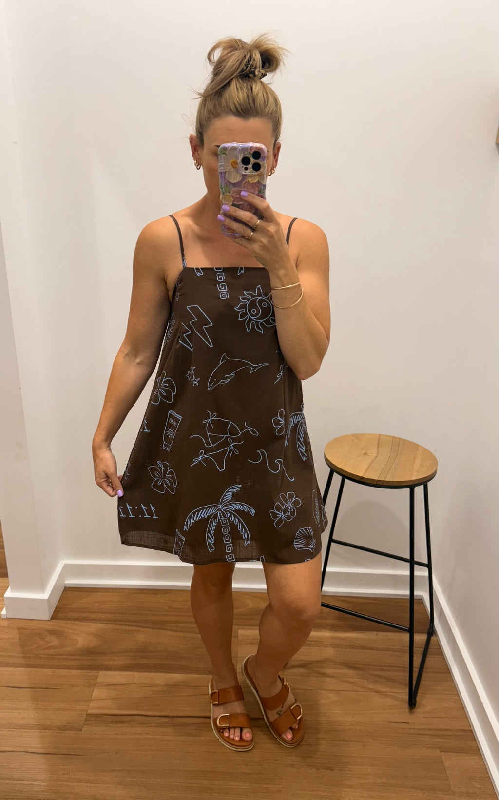 Lush Dress - Choc/Blue " By Frankie"
