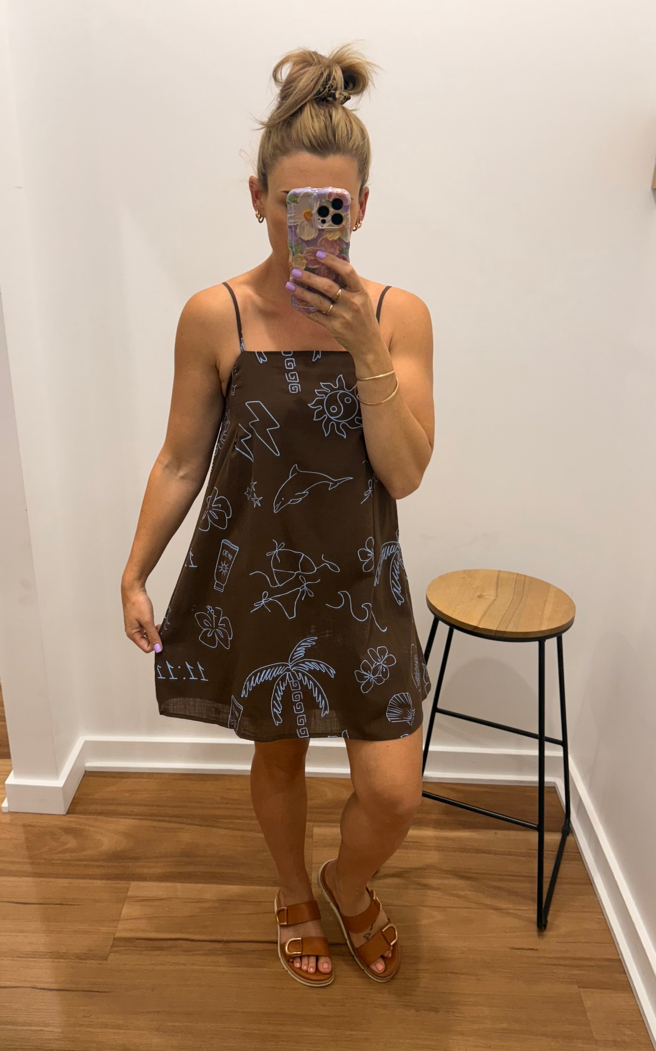 Lush Dress - Choc/Blue " By Frankie"