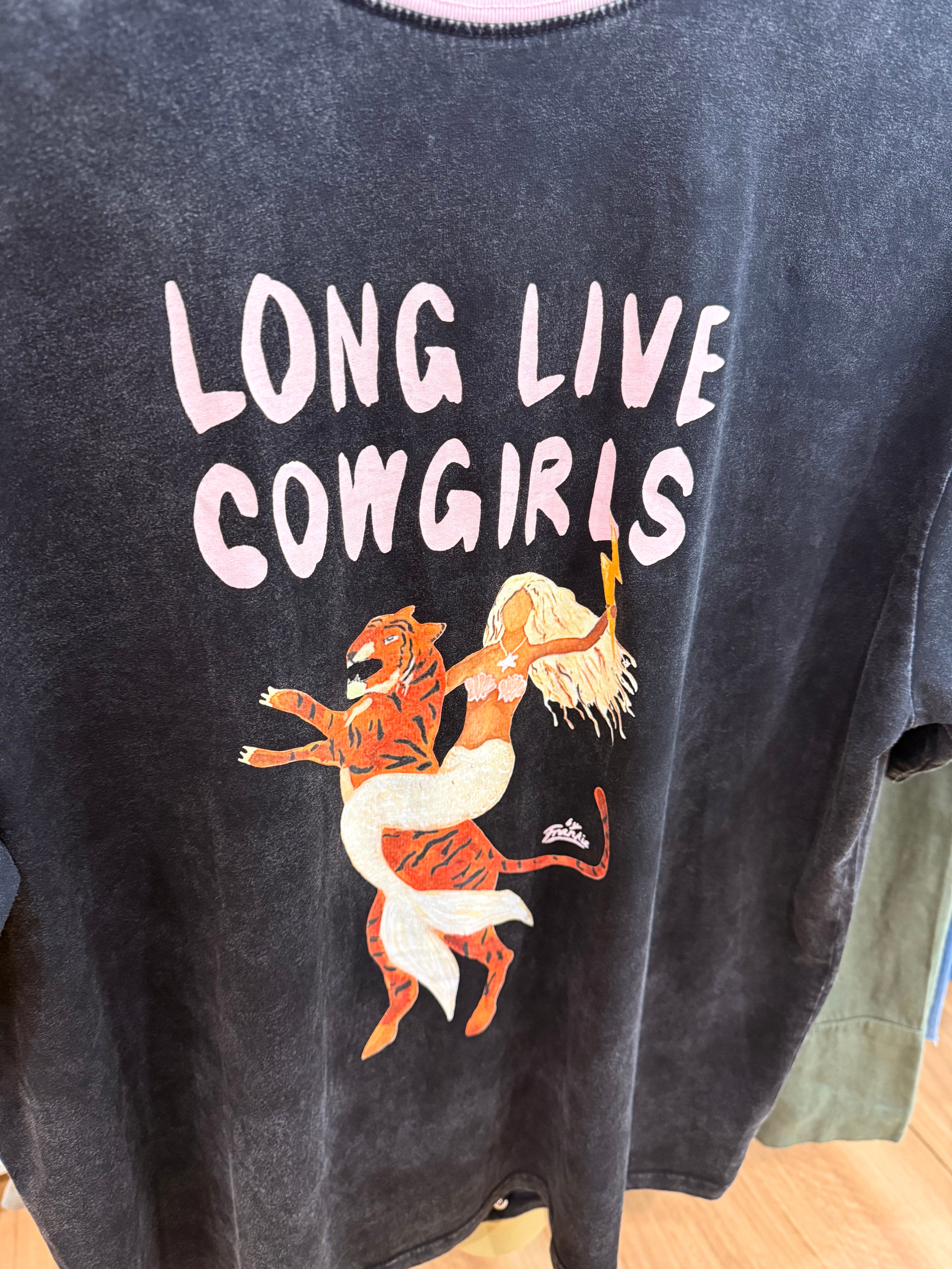 "By Frankie" Long Live Cowgirls Tee - Black