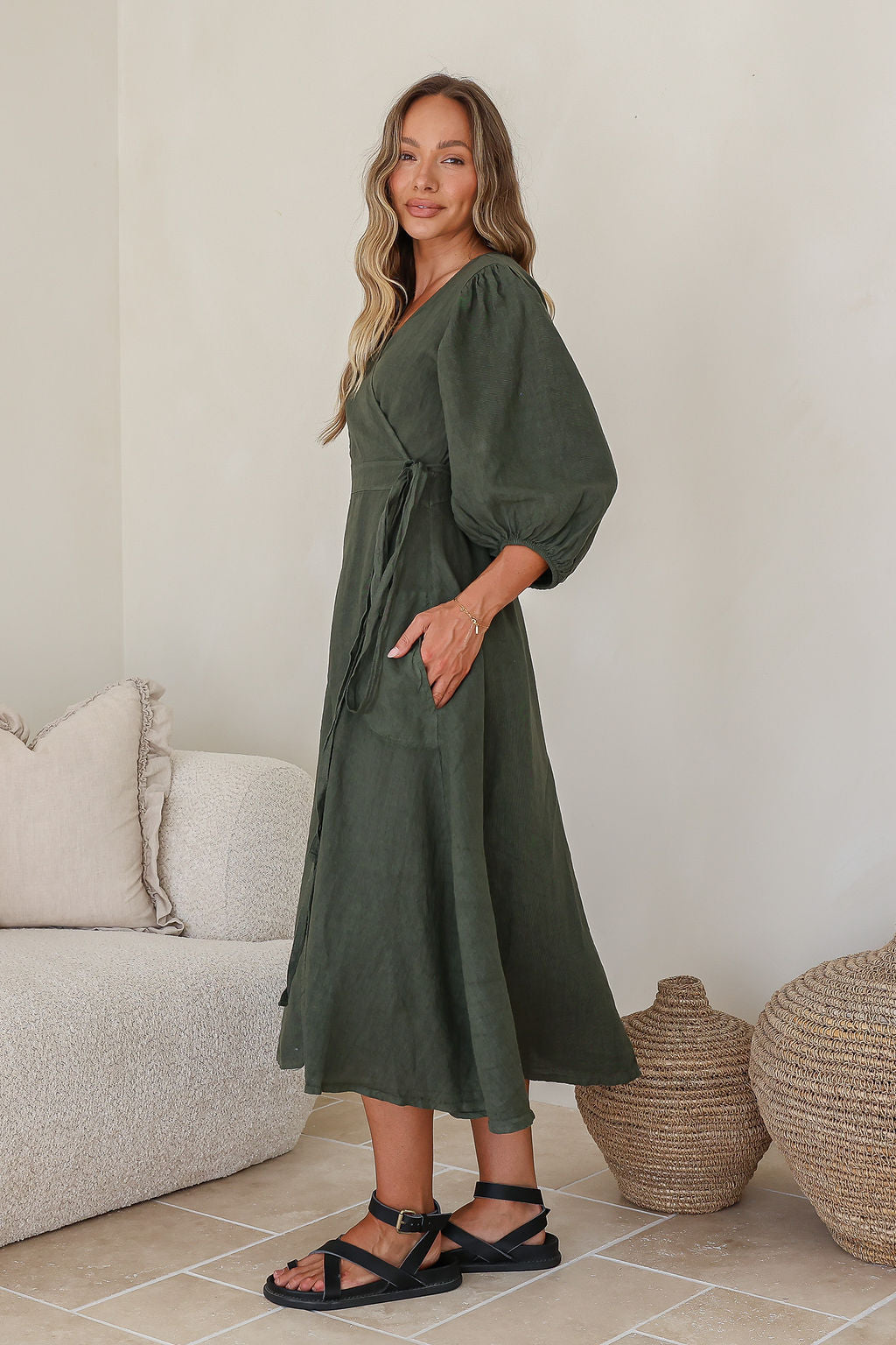 Mia Amore Dress  - Khaki