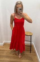 Load image into Gallery viewer, Hutton Midi Dress - Red
