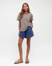 Load image into Gallery viewer, Easy Tuck Tee - Choc Stripe
