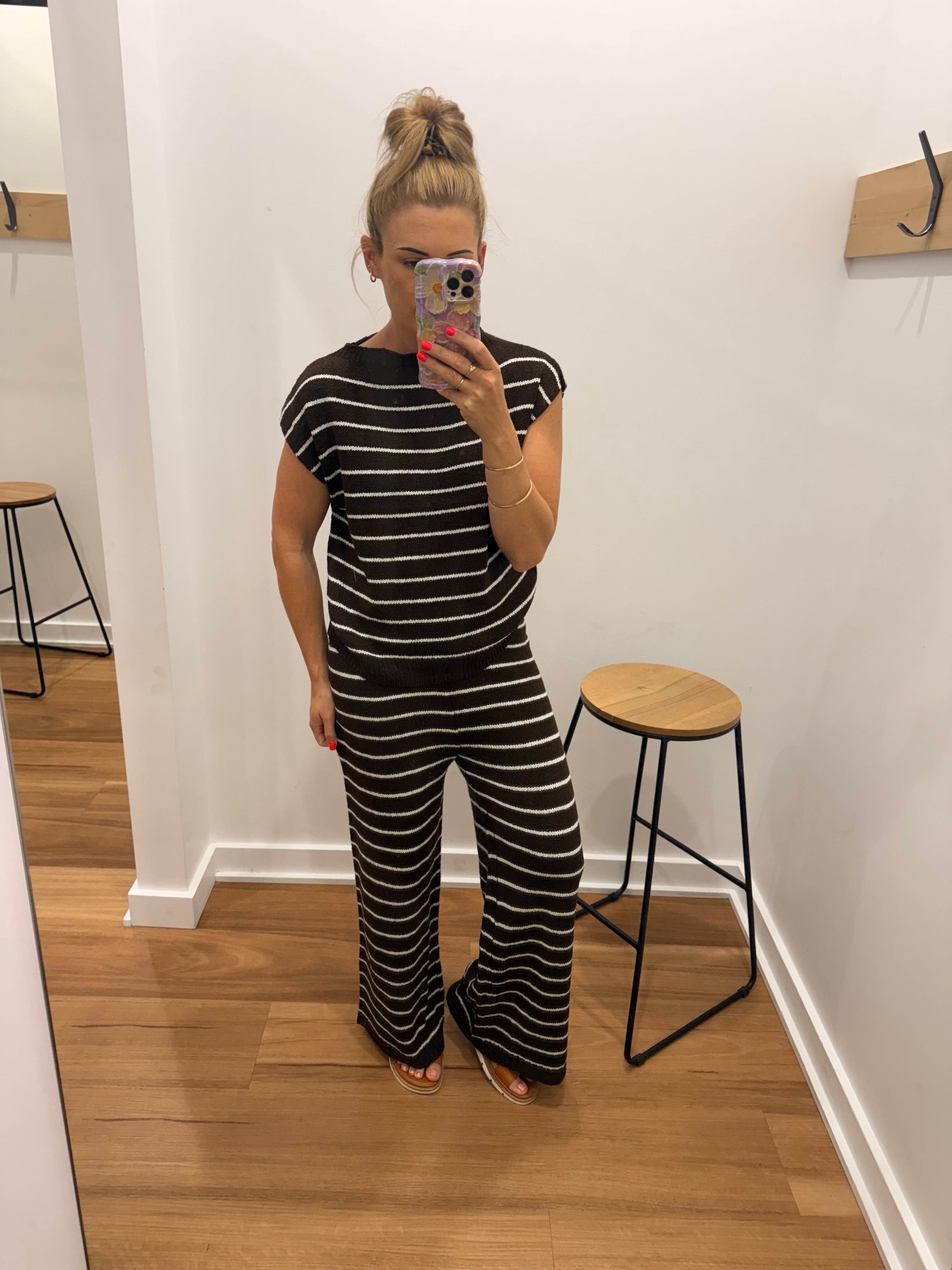 Xane Pant - Choc/white