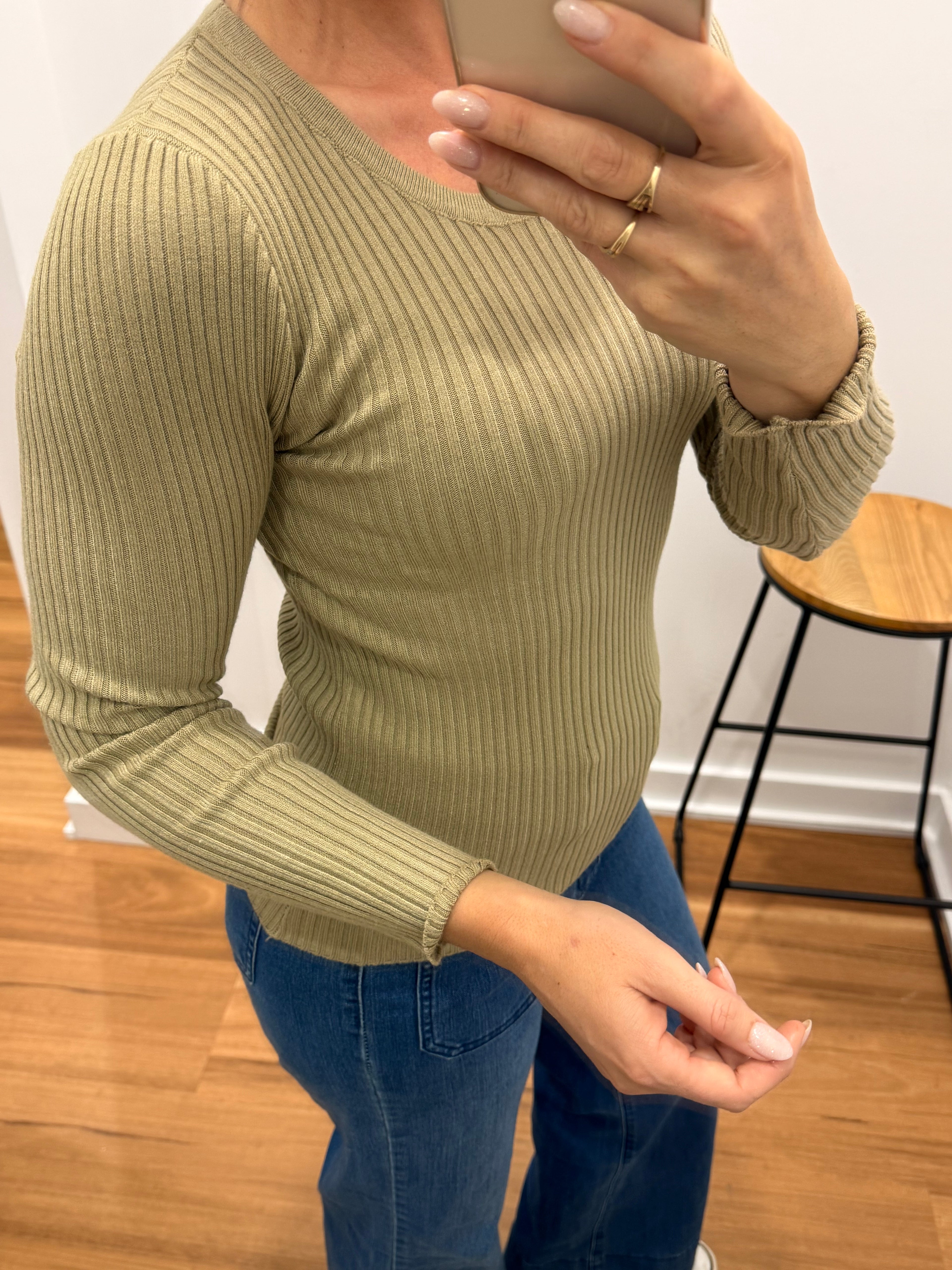 Basic Rib Knit - Olive