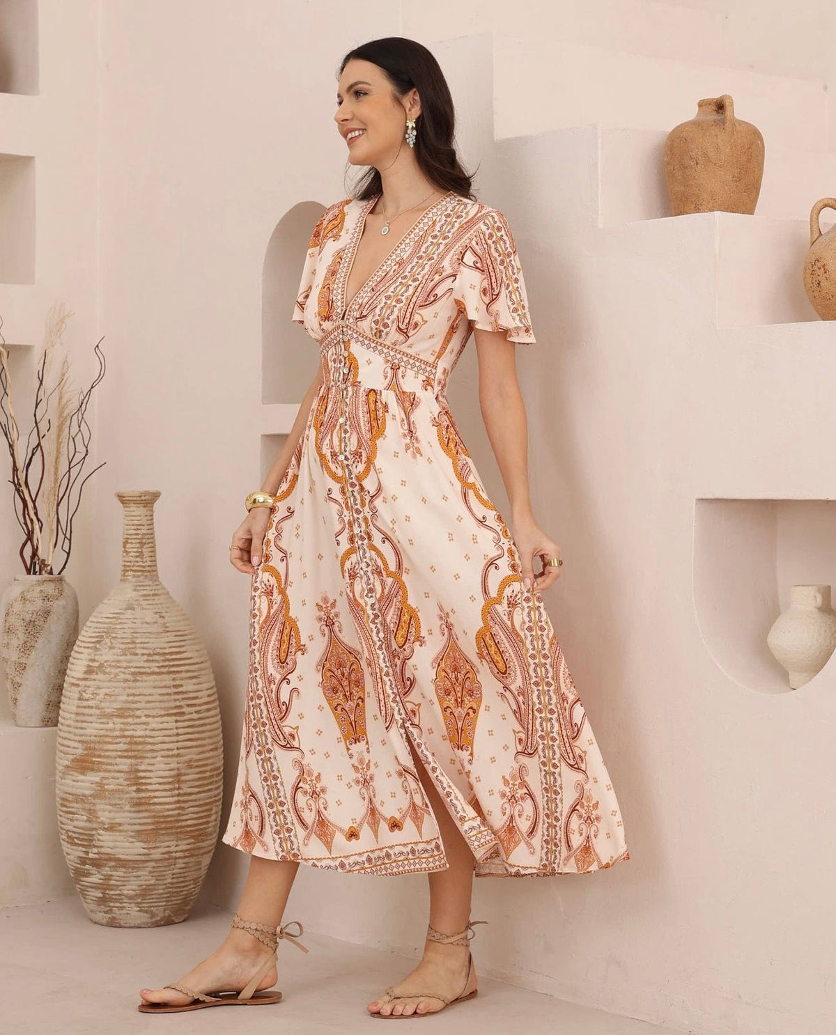 Bohemian Sands Sleeve Maxi Dress