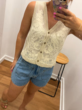 Load image into Gallery viewer, Elizah Crochet Vest - Sand
