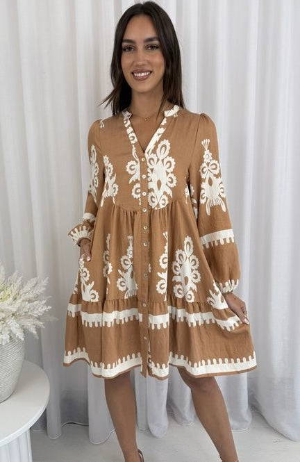 Aroma Dress - Tan