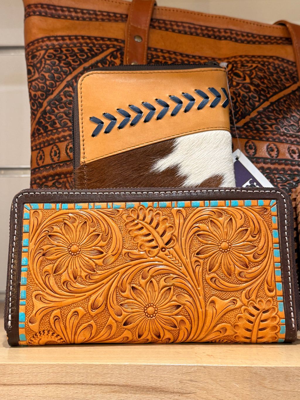 Tooled/Painted  horse wallet