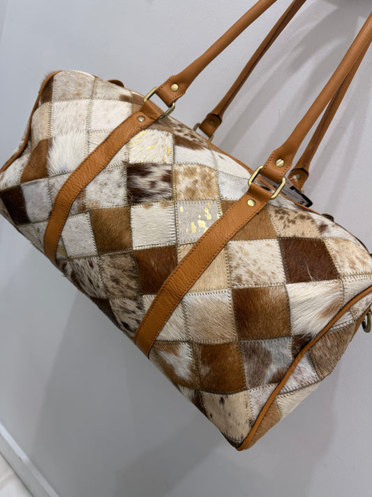 Patchwork Travel Bag - Tan