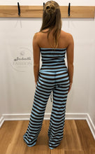 Load image into Gallery viewer, Stripe Boobtube - blue/choc "by Frankie"

