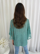 Load image into Gallery viewer, Millie lace sleeve top - Teal
