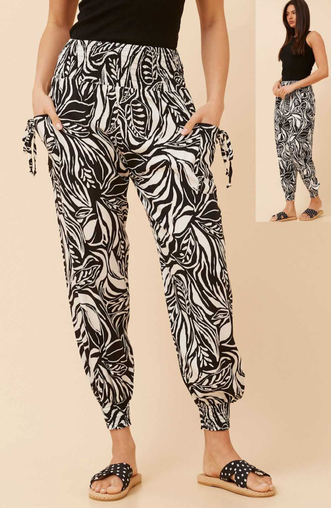 Harem Pant - Black & White