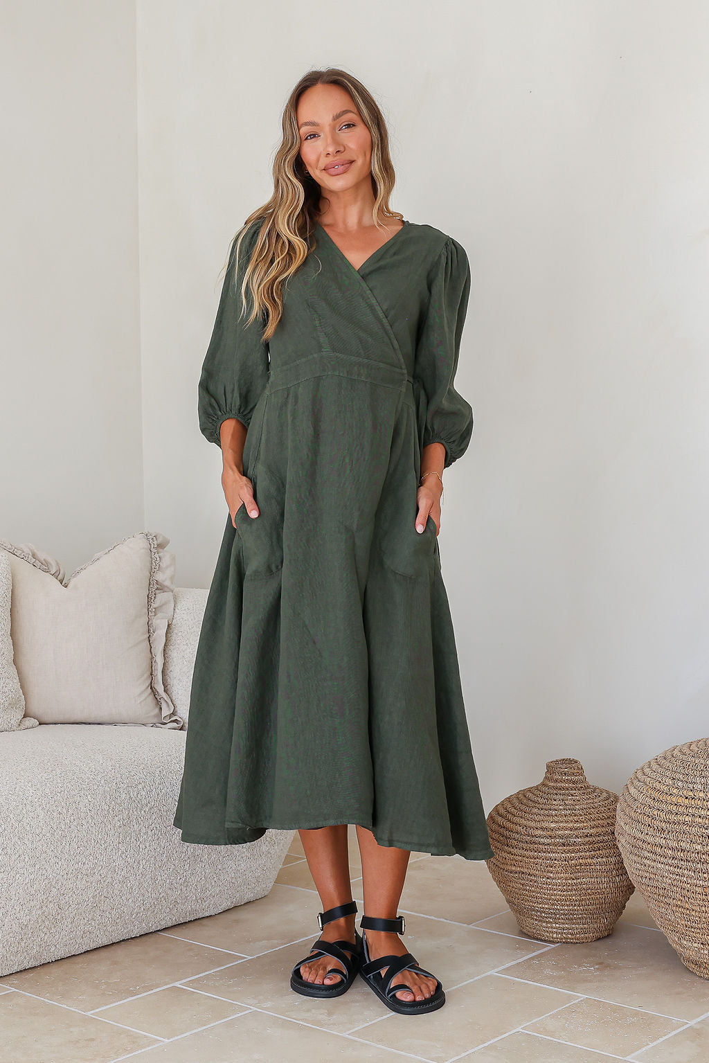Mia Amore Dress  - Khaki
