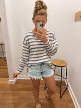 Load image into Gallery viewer, Faye Stripe Top  Navy/Blush
