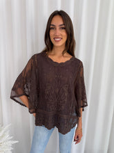 Load image into Gallery viewer, Millie lace top - Choc
