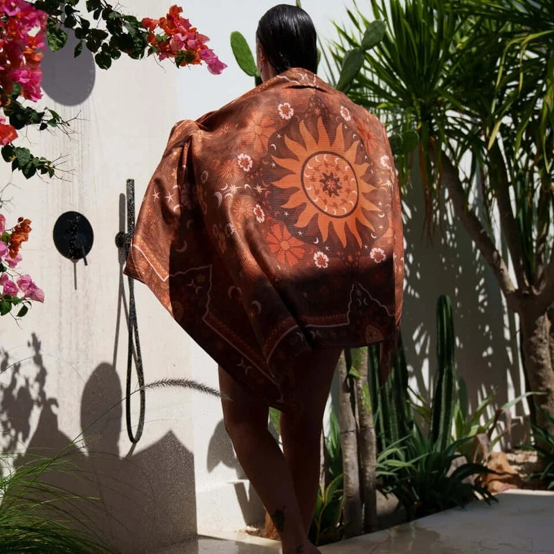 Boho Sun Brown Sand Free beach Towel