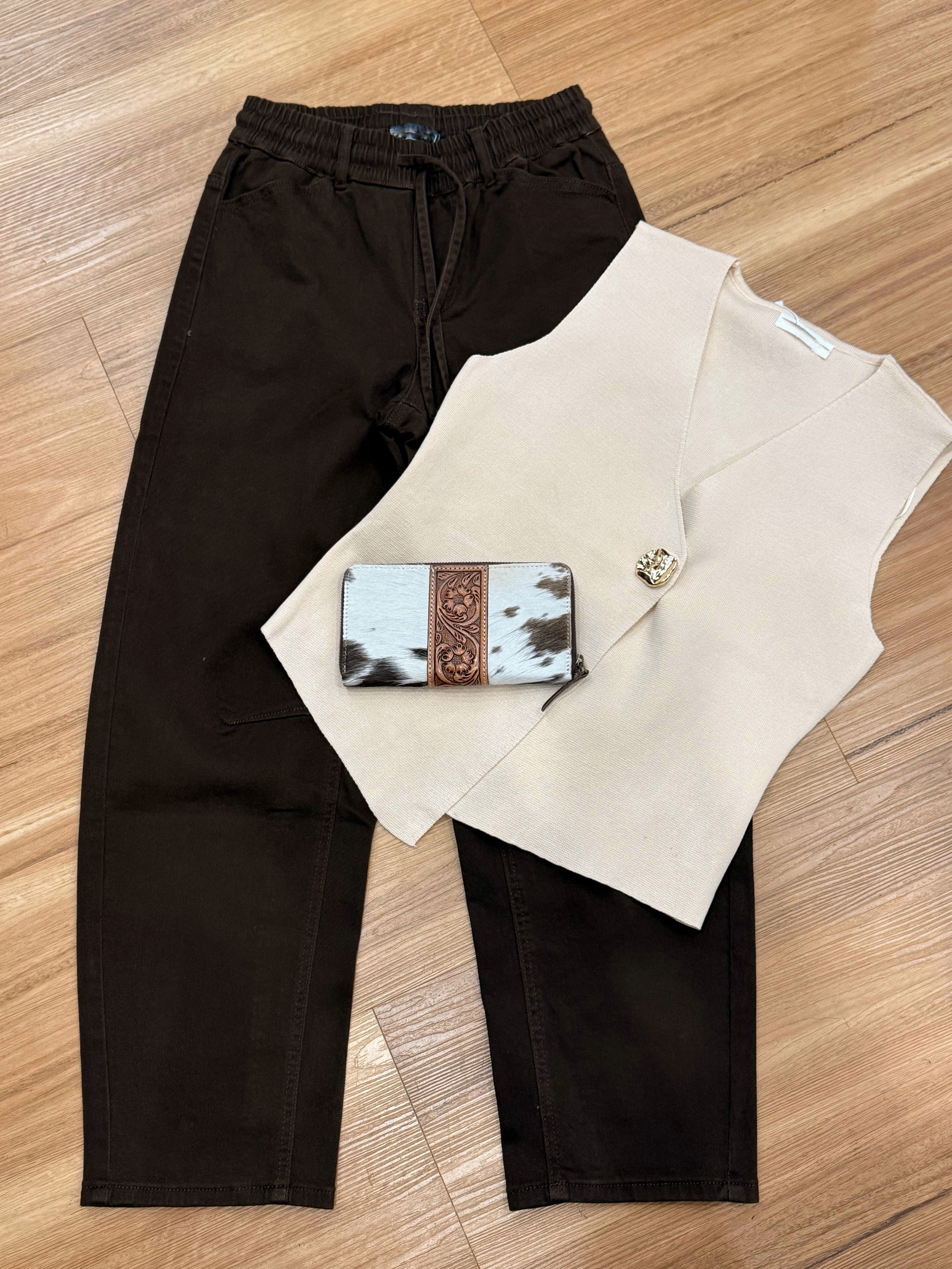 Sanderland barrel Jean - Choc