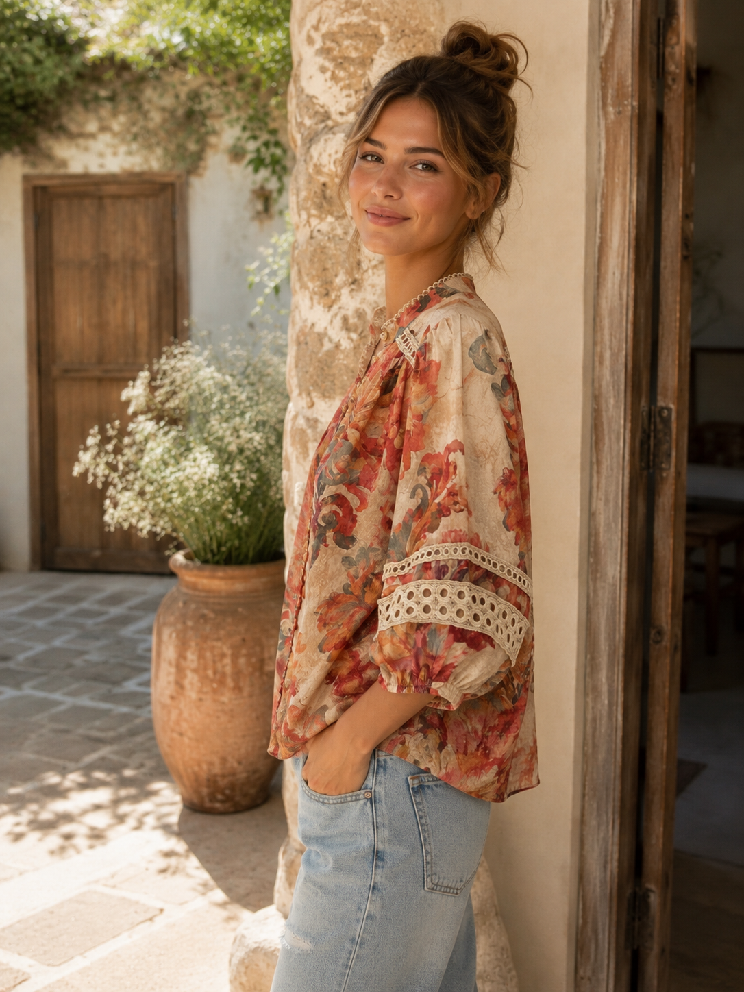 Watercolour Garden Top