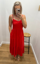 Load image into Gallery viewer, Hutton Midi Dress - Red
