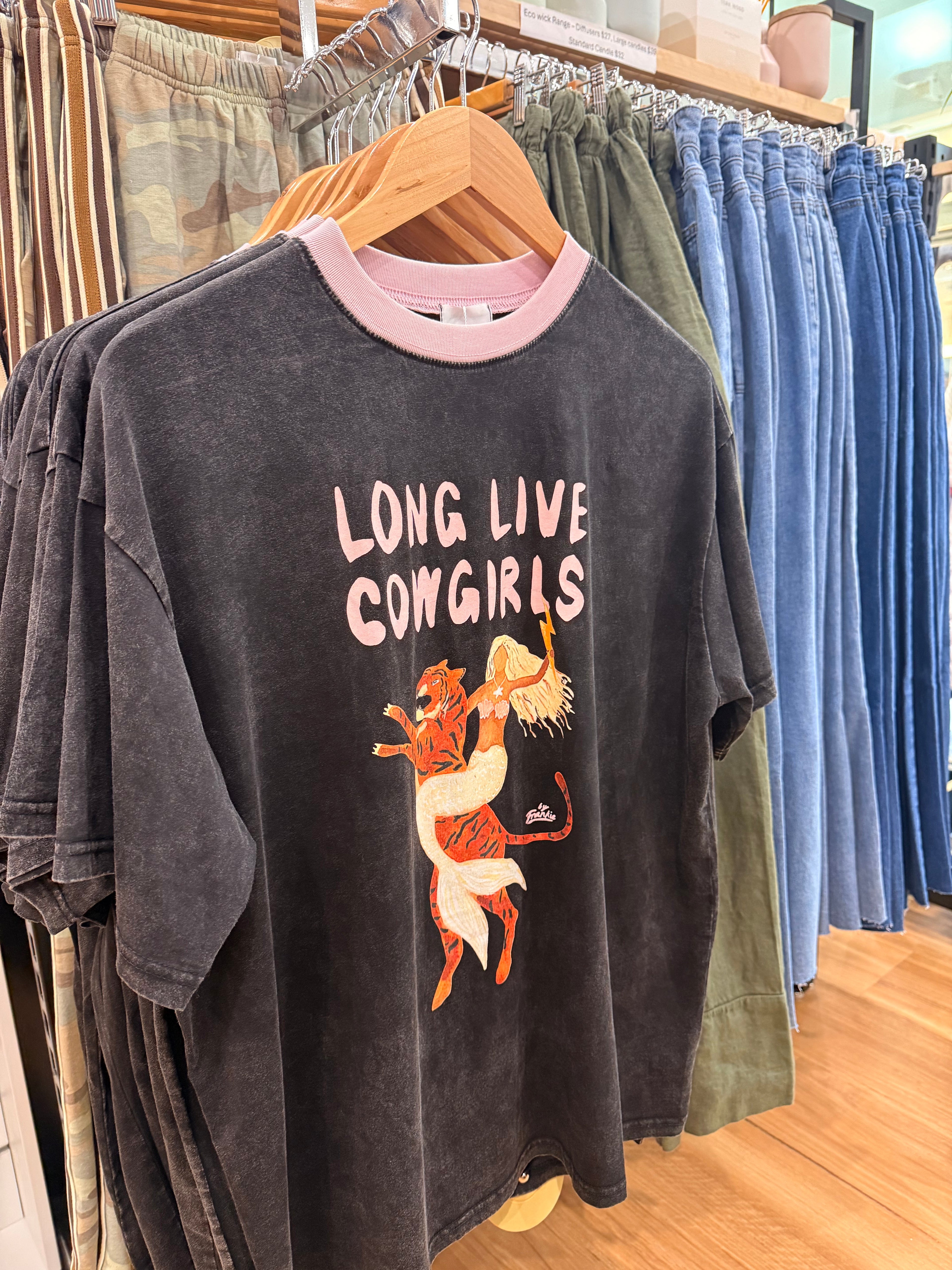 "By Frankie" Long Live Cowgirls Tee - Black