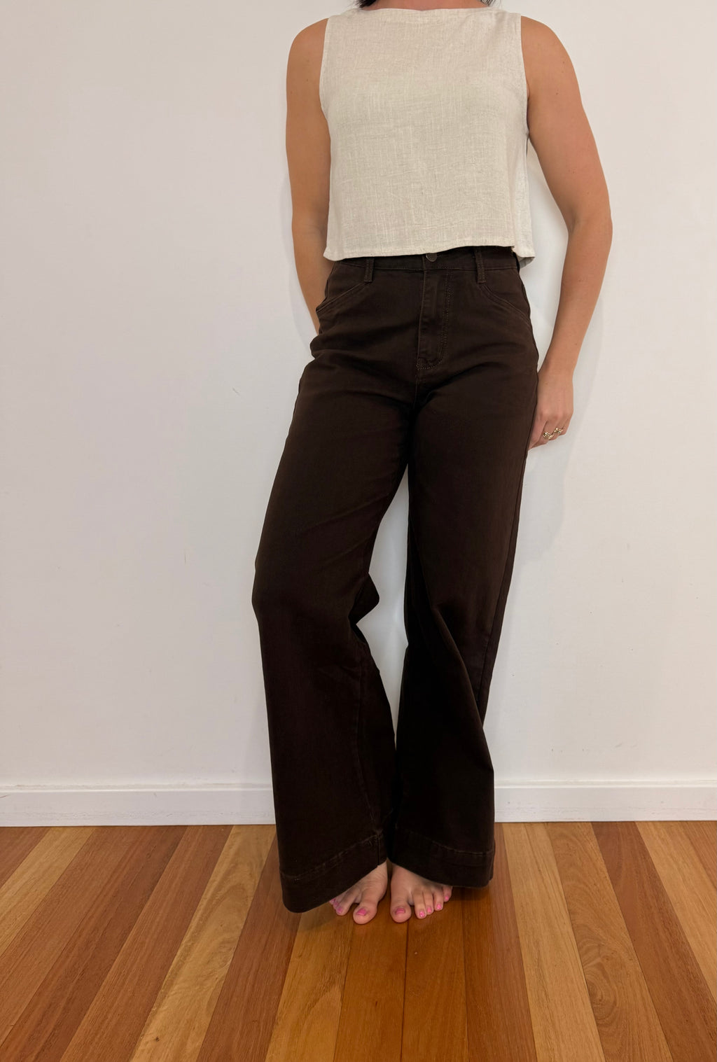 Button Back top - Natural