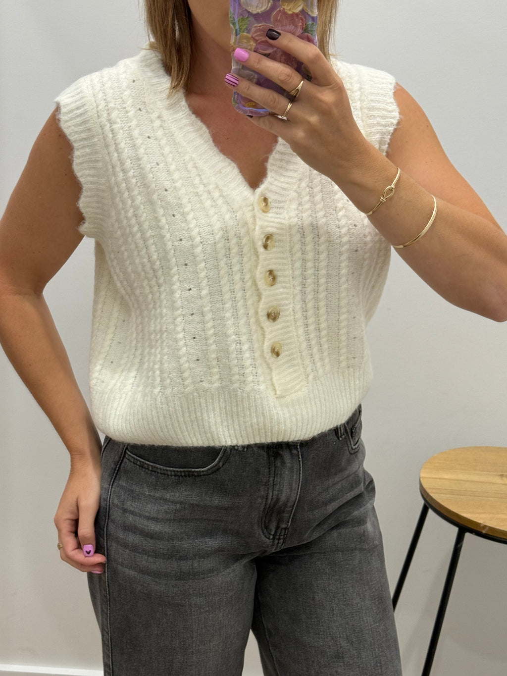 Marian Knit - White