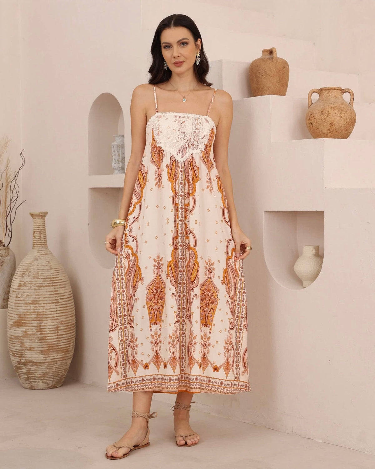 Bohemian Sands Strap Maxi Dress