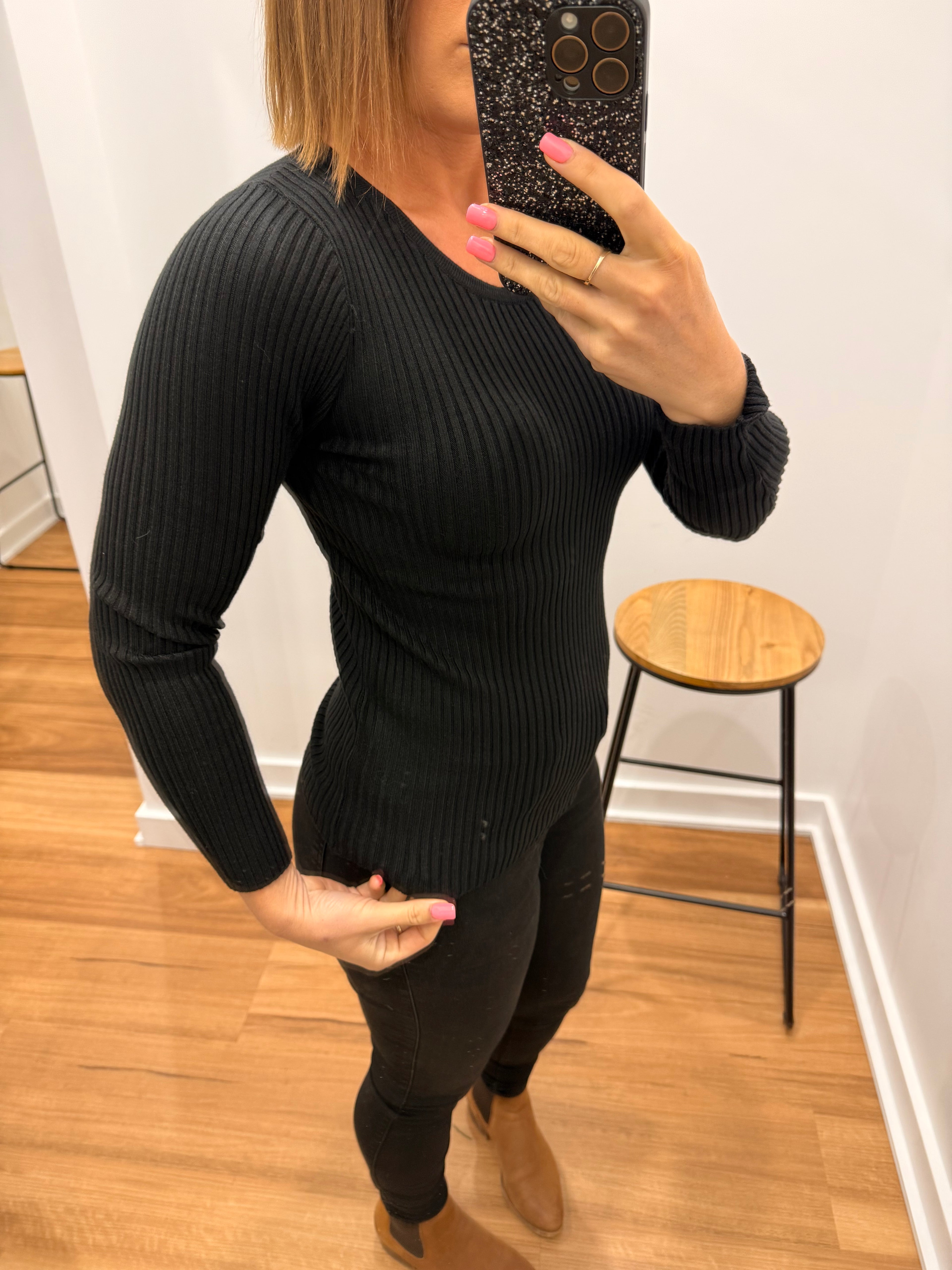 Basic Rib Knit - Black