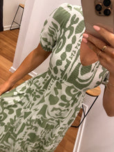 Load image into Gallery viewer, Hallie Maxi Dress - Green/white
