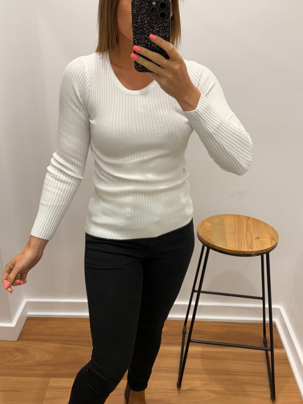 Basic Rib Knit - White