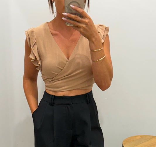 Kirran Tie Top - Mocha
