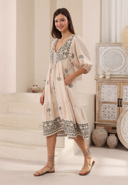Palms Sleeve Dress