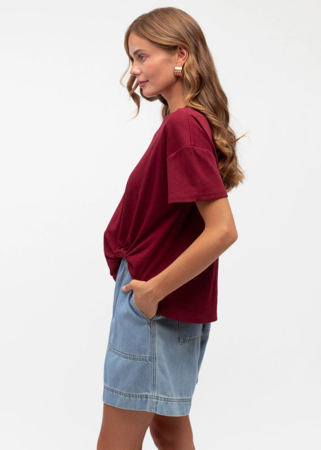 Easy tuck shirt - Wine