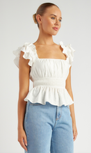 Load image into Gallery viewer, Narlendah Layered Ruffle Top - White
