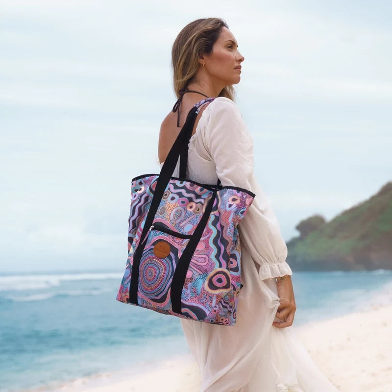 Camping Under moonlight Beach Bag